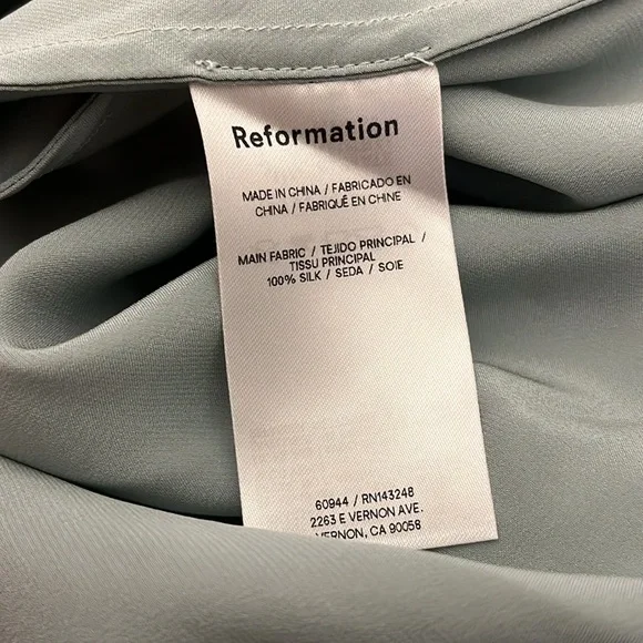 Reformation X Laura Harrier Lakisha Silk Skirt size 4 Aquamarine - Picture 7 of 11